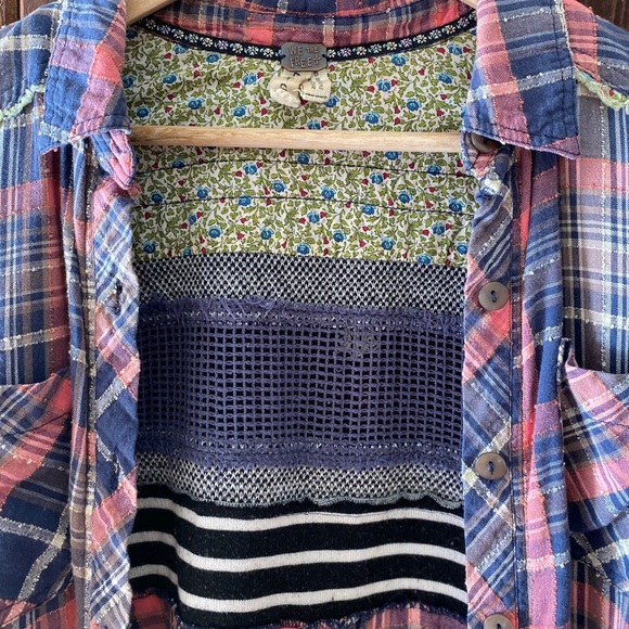 We the Free Cotton Patterned Plaid Button-Up - Picture 4 of 7